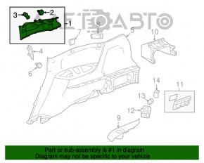 Накладка задней стойки левая Acura MDX 14-20 серая