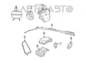 Modulul airbag SRS pentru computerul airbag-urilor Jeep Patriot 11-17