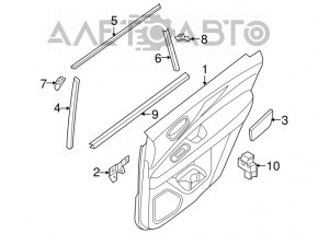 Capacul ușii, cartela din spate dreapta Infiniti JX35 QX60 13- negru.