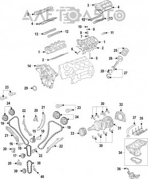 Capacul blocului cilindric asamblat dreapta Dodge Journey 11- 3.6