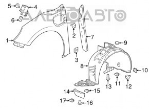 Aripa dreapta fata Chevrolet Volt 16- nou OEM original