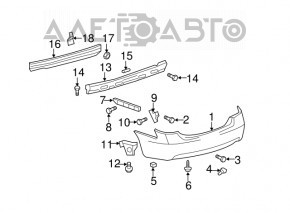 Bara spate goală Toyota Camry v40 2.4 grafit, zgârieturi