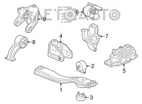 Pernele motorului din spate Dodge Journey 11- 3.6 fwd