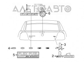 Emblema cu inscripția SXT de pe ușa portbagajului Dodge Journey 11-