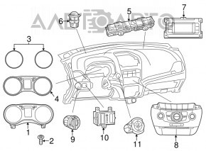 Щиток приборов Dodge Journey 11- 56к, трещина на стекле