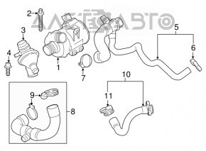 Corpul termostatului asamblat BMW F30 12-16 N20