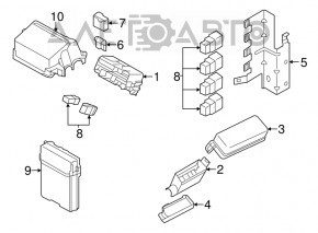 Blocul de siguranțe sub capotă Nissan Versa Note 13-19