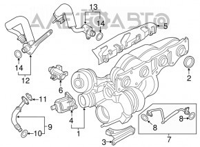 Турбина в сборе с коллектором BMW 3 F30 12-16 N20 73к