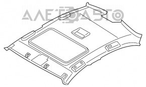 Acoperirea plafonului BMW 3 F30 4d 13-18 cu trapa, gri