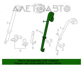 Centura de siguranță centrală spate BMW 3 F30 12-18 negru, tip 1