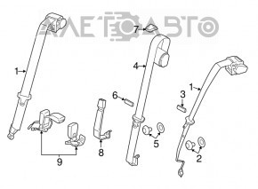 Centura de siguranță centrală spate BMW 3 F30 12-18 negru, tip 1