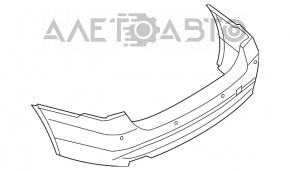 Бампер задний голый BMW 3 F30 12-15 под парктроники новый неоригинал