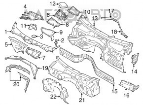 Capacul stergatoarelor de parbriz stanga BMW 3 F30 12-18 nou OEM original