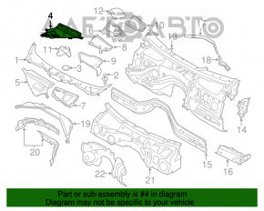 Capacul stergatoarelor de parbriz dreapta BMW 3 F30 12-18 nou OEM original