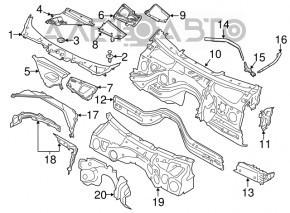 Grila stergatoarelor de plastic BMW 3 F30 12-18 nou OEM original