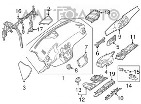 Panoul frontal al torpilei fără AIRBAG Mercedes CLA 14-19