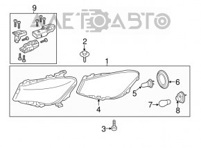 Far stânga față Mercedes CLA 14-19 gol halogen