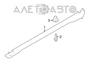 Pragul drept Nissan Rogue 14-16 structura