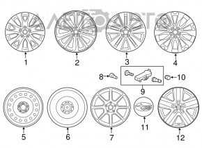 Диск колесный R17 Subaru Outback 15-19 легкая бордюрка