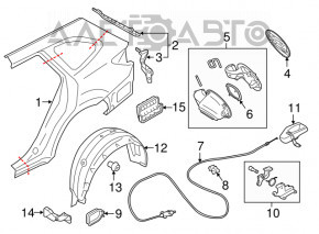 Aripa spate stânga Subaru Outback 15-19, culoare aurie