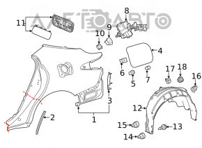 Aripa spate stânga Toyota Camry v70 18- albastru