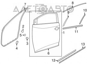 Ușa goală din față, stânga, Nissan Murano z52 15- nouă originală OEM