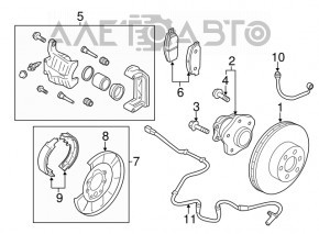 Ступица задняя правая Nissan Leaf 11-17 с кожухом, нет шпилек