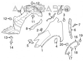 Garnitura grilei stergatoarelor dreapta Nissan Murano z52 15-