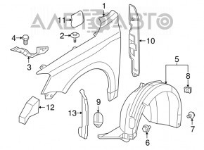 Aripa dreapta fata VW Jetta 11-18 SUA