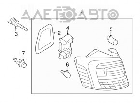 Lampa exterioară aripă dreapta VW Jetta 16-18 SUA halogen întunecat, zgârieturi