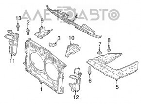 Protecția de bara față pentru Nissan Murano z52 15- lipsește un fragment, există o lovitură sau o crăpătură.