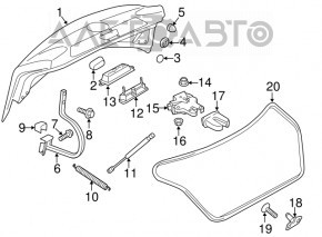 Крышка багажника VW Passat b7 12-15 USA черный L041, тычки