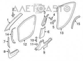 Capac prag dreapta fata Fiat 500X 16-18, neagra, fara dop, uzata