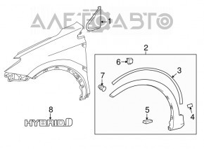 Capacul aripii din față stânga Toyota Rav4 13-18, nou, original OEM