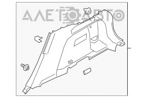 Capacul arcului drept Ford Escape MK4 20- negru.