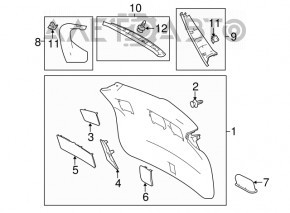 Garnitură ușă portbagaj inferioară Toyota Rav4 13-18 negru nou original OEM