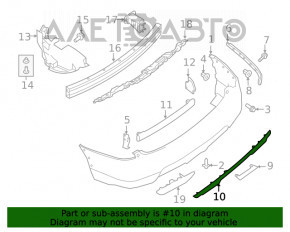 Moldura bara spate inferioara Nissan Rogue 17- crom nou OEM original