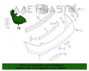 Protecție pentru bara de protecție spate stânga Nissan Rogue 14-20 tip 2