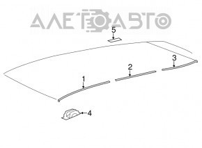 Capota stângă a acoperișului Toyota Highlander 14-19 set, fără capac frontal