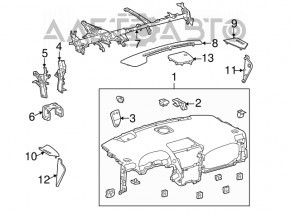 Panoul frontal al torpilei fără AIRBAG pentru Lexus RX450h 10-15