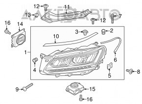 Блок управления фарой Led VW Passat b8 16-19 USA