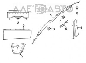 Perna de siguranță airbag, cortină laterală stânga Dodge Journey 11-17.