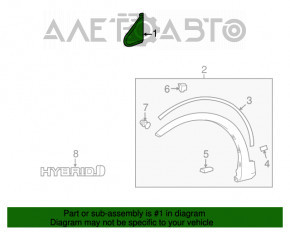 Capacul aripii triunghiulare din față dreapta pentru Toyota Rav4 13-18 este șters.