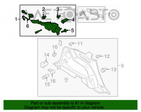 Capac spate stânga pentru Ford Edge 15-18 gri, pentru difuzor.