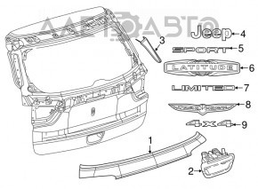 Capac portbagaj Jeep Compass 17- sub geam