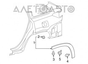 Capac usa spate dreapta Toyota Highlander 14-19, arc zgarieturi