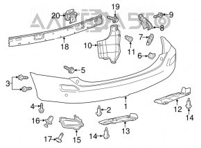 Suportul pentru bara spate stânga exterioară Toyota Rav4 13-15, nou, original OEM