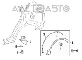 Накладка арки крыла задняя левая Toyota Rav4 16-18 новый OEM оригинал