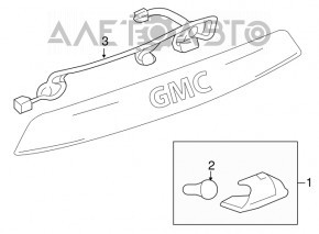 Подсветка номера двери багажника правая GMC Terrain 18-