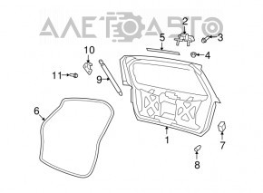 Ușa portbagajului asamblată Dodge Journey 11- roșu PRM, mâner, vopsită